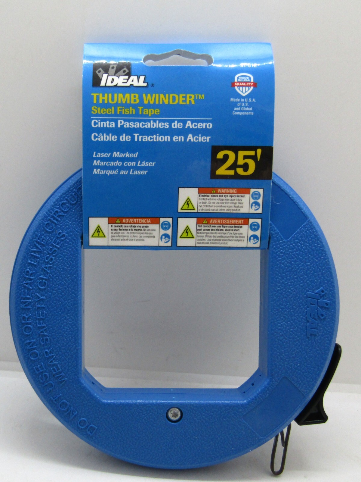 IDEAL 31-012 Thumb Winder Steel Fish Tape 25' Laser Marked 7.5m 25'