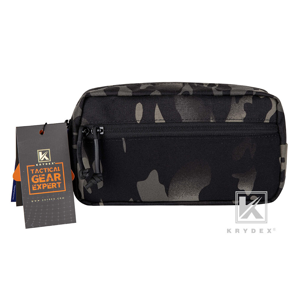 KRYDEX Tactical Drop Pouch SACK Chassis Hook & Loop For Chest Rig Black MC Camo