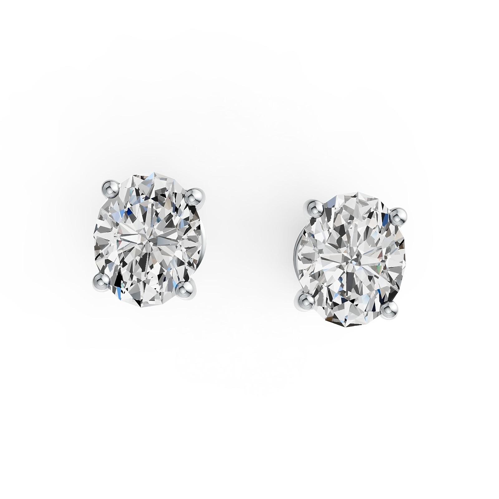 Sterling Silver Semi Mount Earrings Setting Oval OV 5X4mm Simple Stud