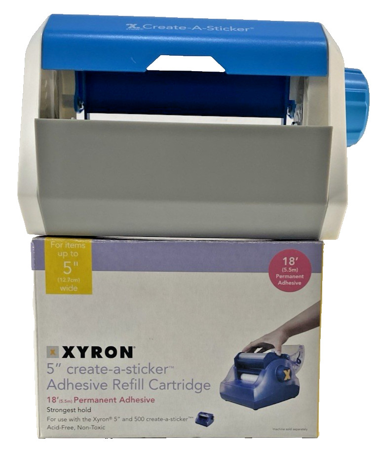 Xyron Create-A-Sticker 5 Inch Sticker Maker w/ New Sealed Refill Bundle