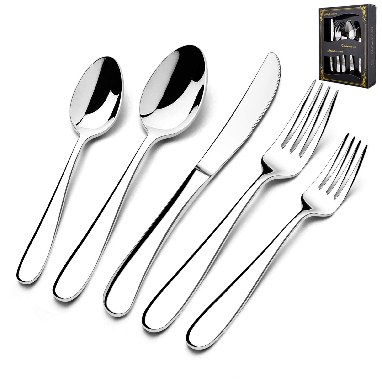 Silverware Set for 12, 60-Piece Heavy Duty Stainless Steel Flatware Utensils,...