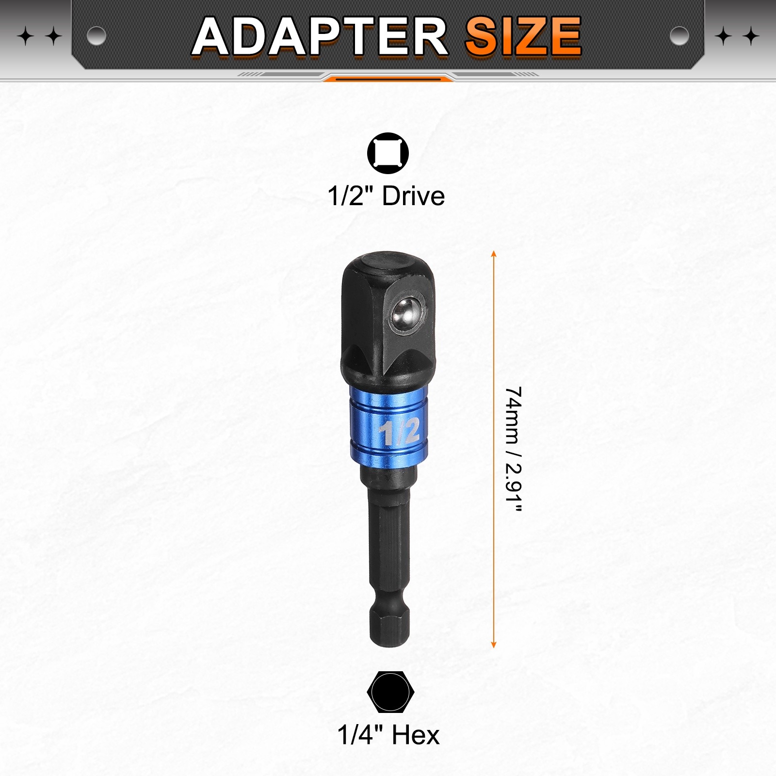 6pcs 1/2" Impact Driver Socket Adapter Extension Set Black-Blue