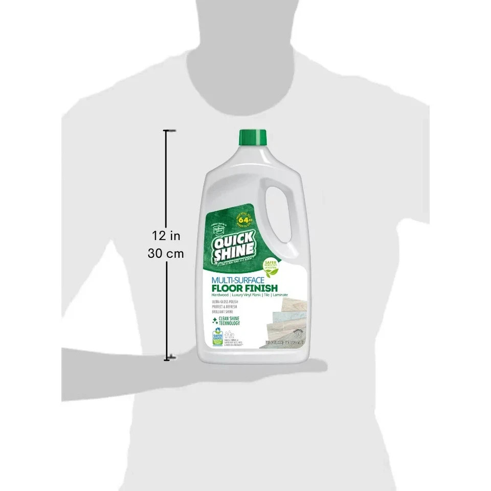 Quick Shine Multi-Surface Floor Finish, Pfas-Free Formula, Floor Polish, 64 Oz