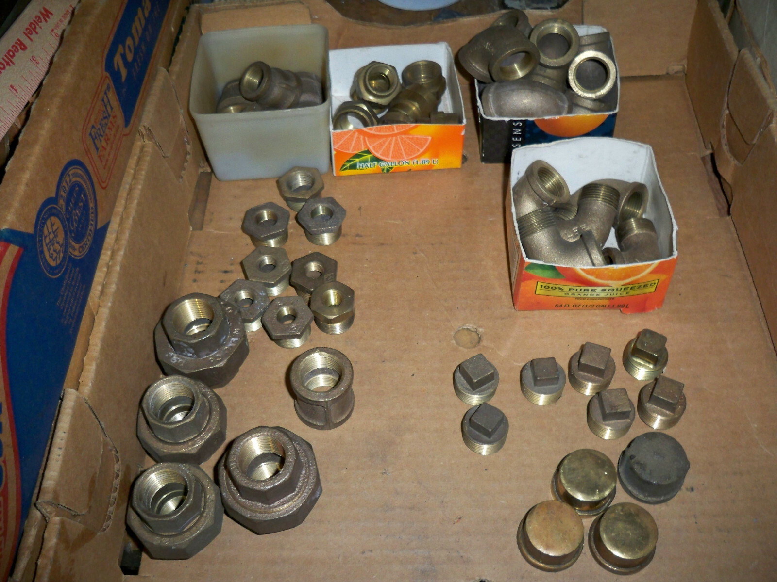 3/4" Brass Pipe Threaded Screw Nipples and Fittings Plumbing NPT NEW OLD Stock