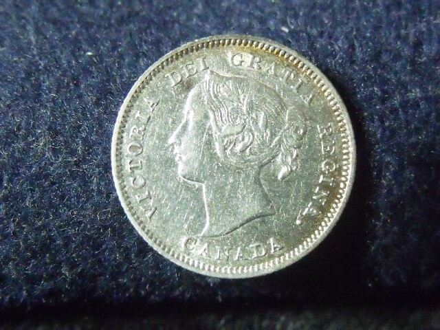 1900 CANADA 5 CENTS   SILVER   NICKEL OVAL "O" XF COIN SHIPS FREE