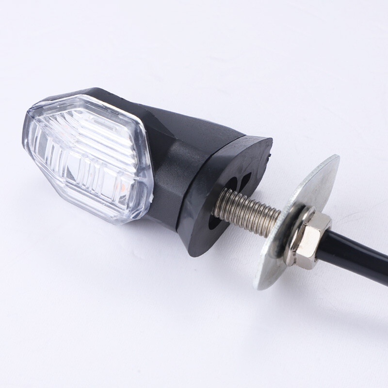 4x Clear Motorcycle Mini LED Turn Signal Light Blinker Amber Indicator Universal