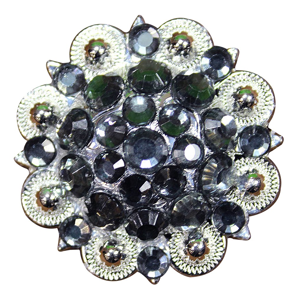 HILASON Set of 2 Western Berry Conchos Glass Rhinestones Bling Tack Cowgirl