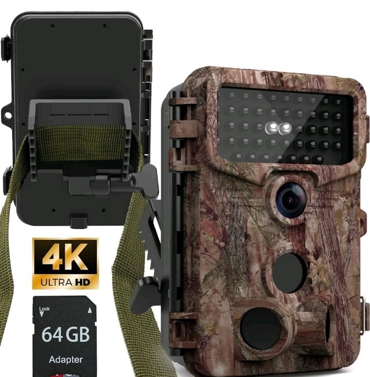 "4K 48MP Motion-Activated Wildlife Camera with Night Vision & Waterproof Design"