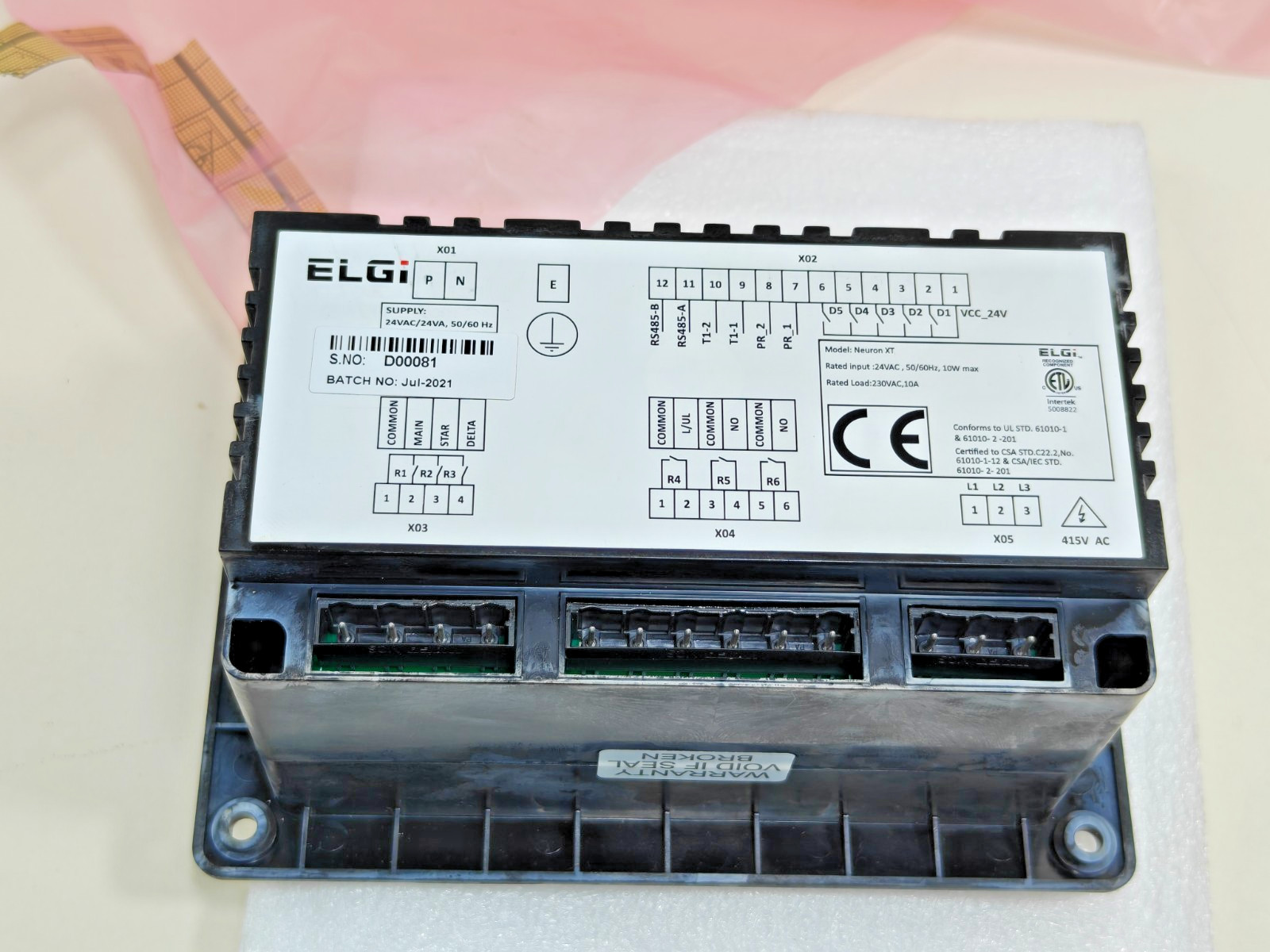 ATS ELGI PHOENIX Neuron XT Controller Panel 24VAC For Paint Booth Baking Unit