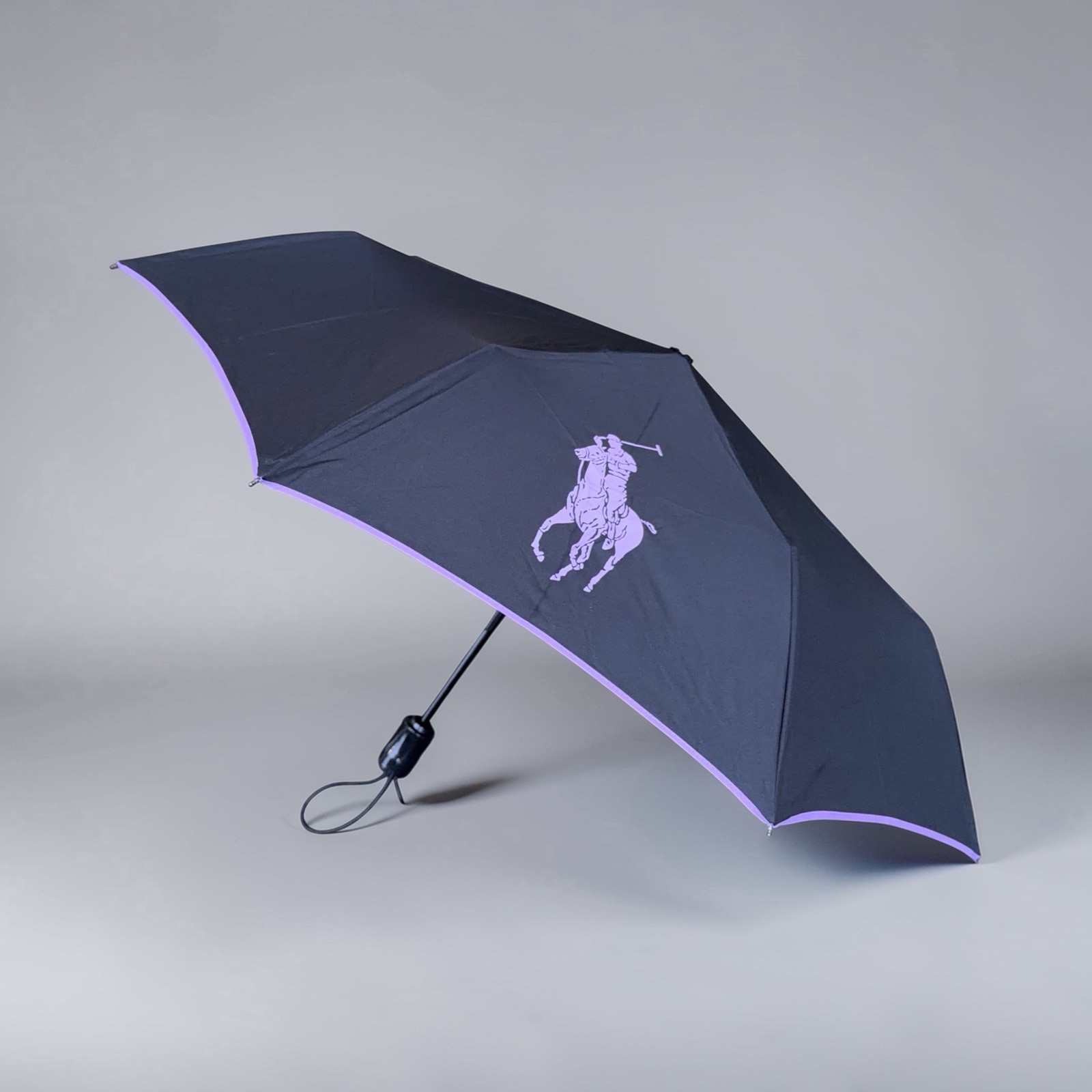 Polo Ralph Lauren Umbrella Black Pony Color in Purple Great Condition