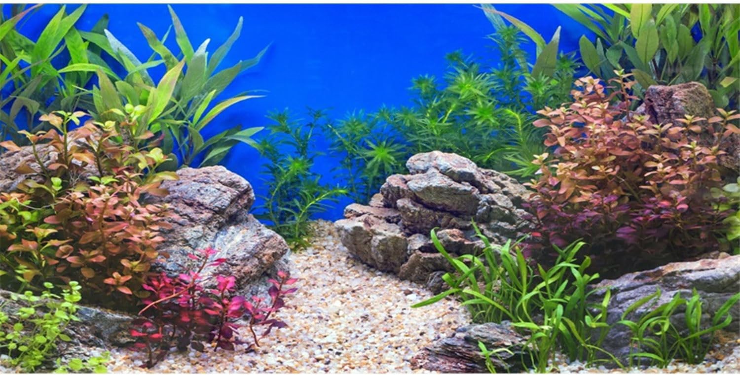 AWERT 48x18 inches Aquatic Plant Fish Tank Background Stone 48x18in/120x45cm