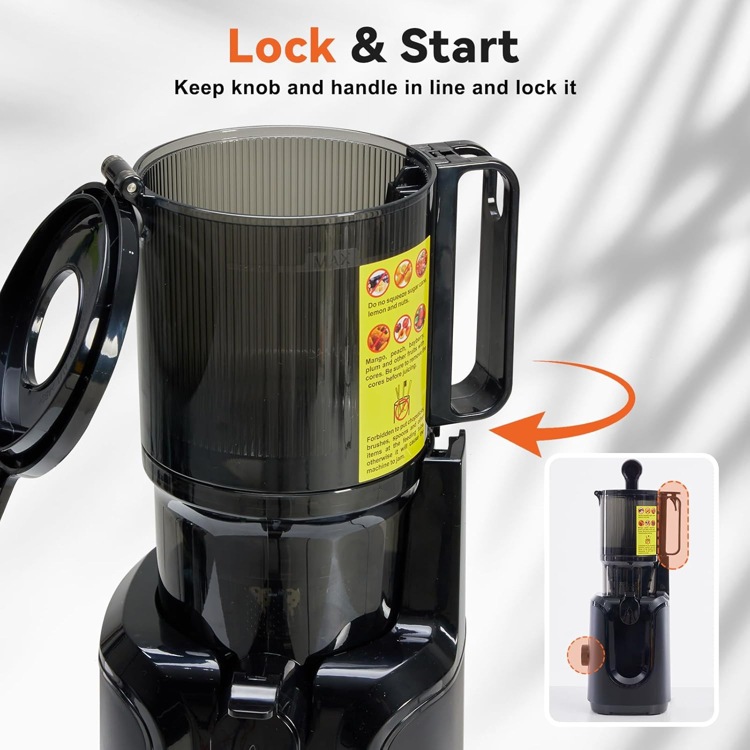 Cold Press Juicer Machines, Masticating Juicer with High Juice Yield, Reverse Fu