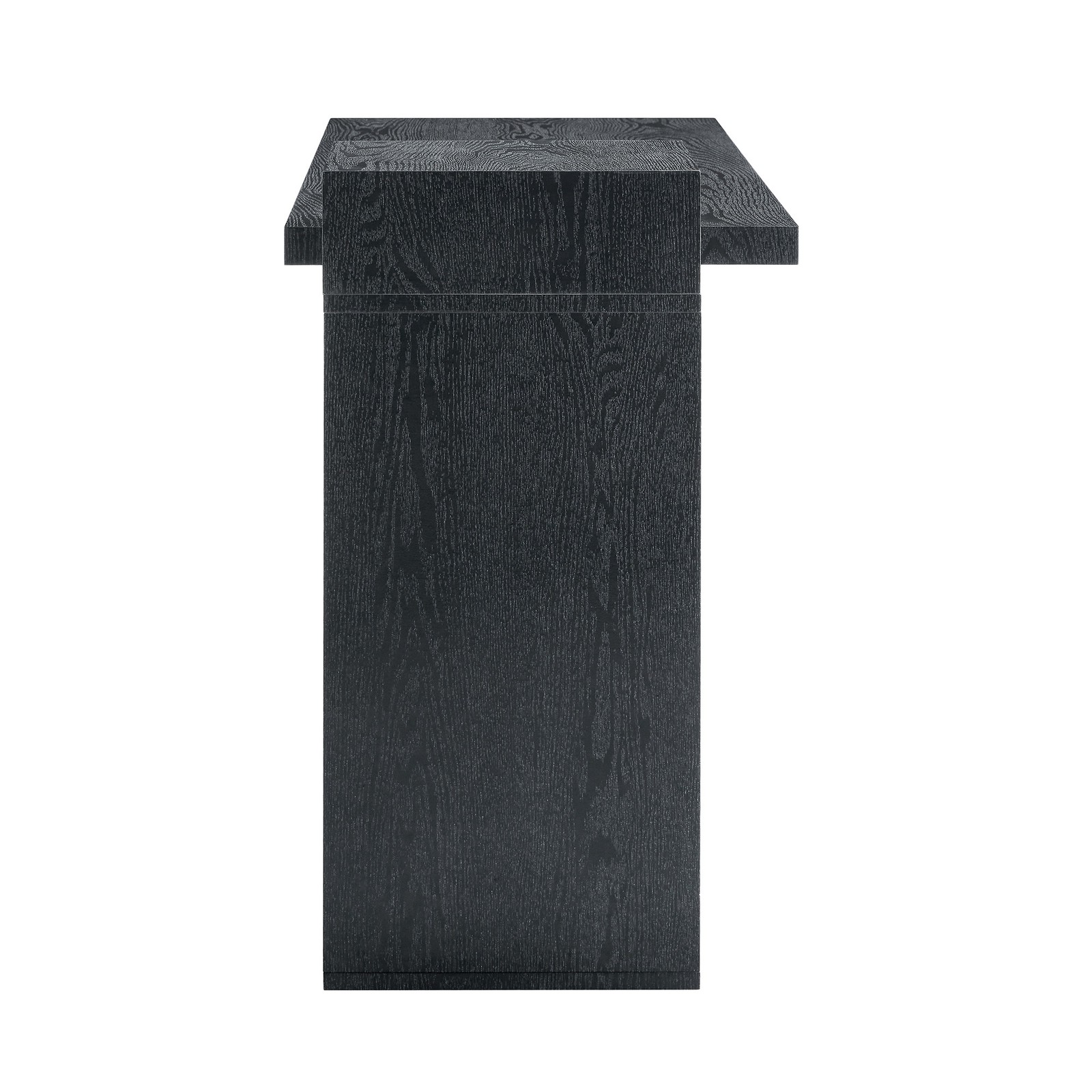Modern Black Wood Grain Sofa Side Table - MDF Multipurpose Entryway Console Tab