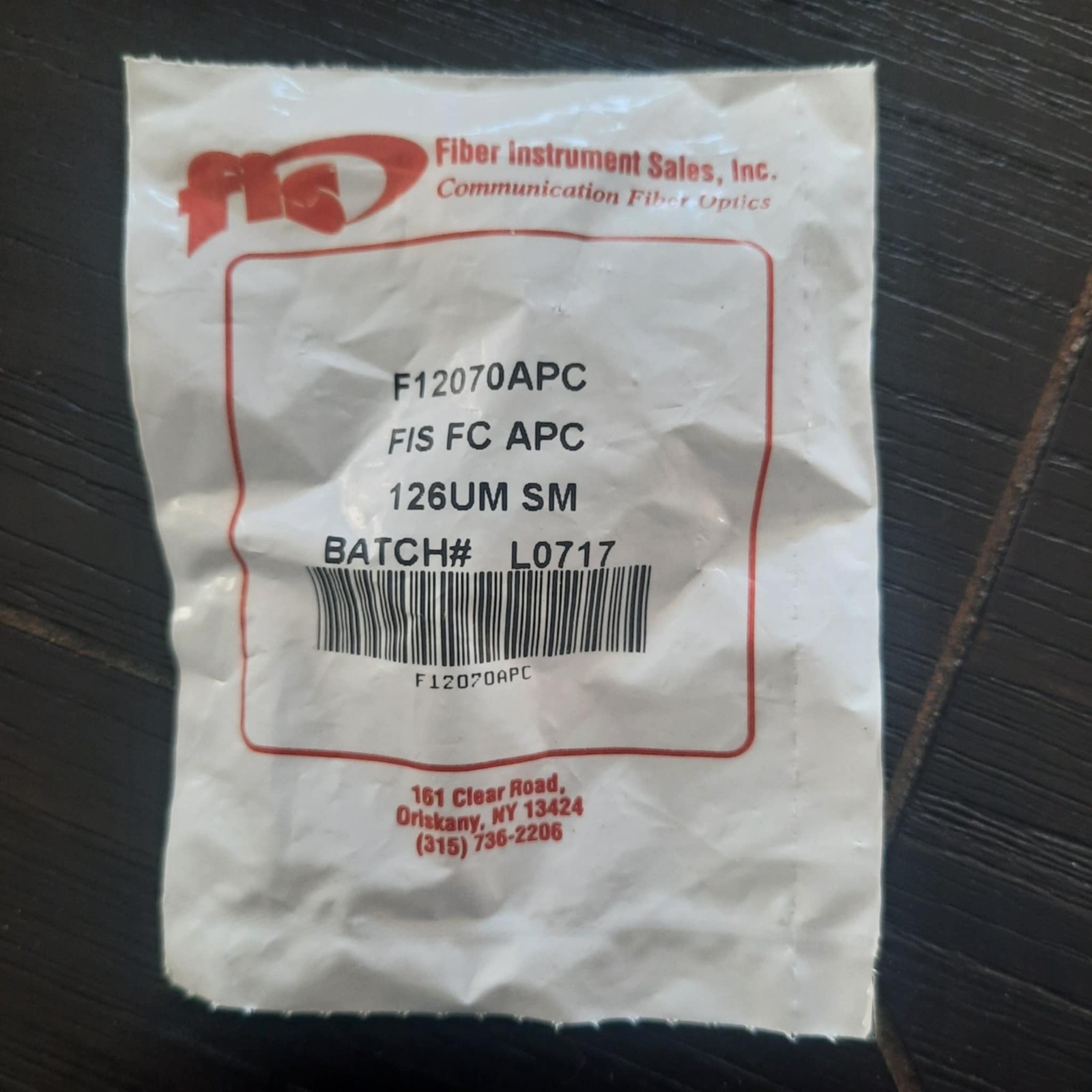 FIBER INSTRUMENT SALES INC,  F12070APC, FC APC, 126UM, SINGLE MODE