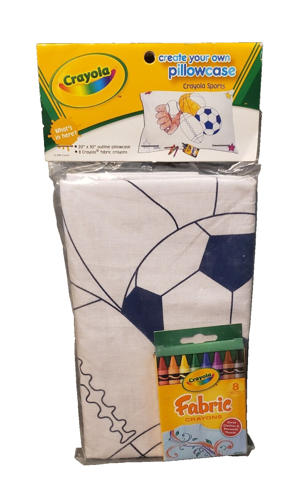 OLD STOCK 2008 HALLMARK CRAYOLA CREATE YOUR OWN COLOR IN CRAYONS PILLOW CASE~NEW