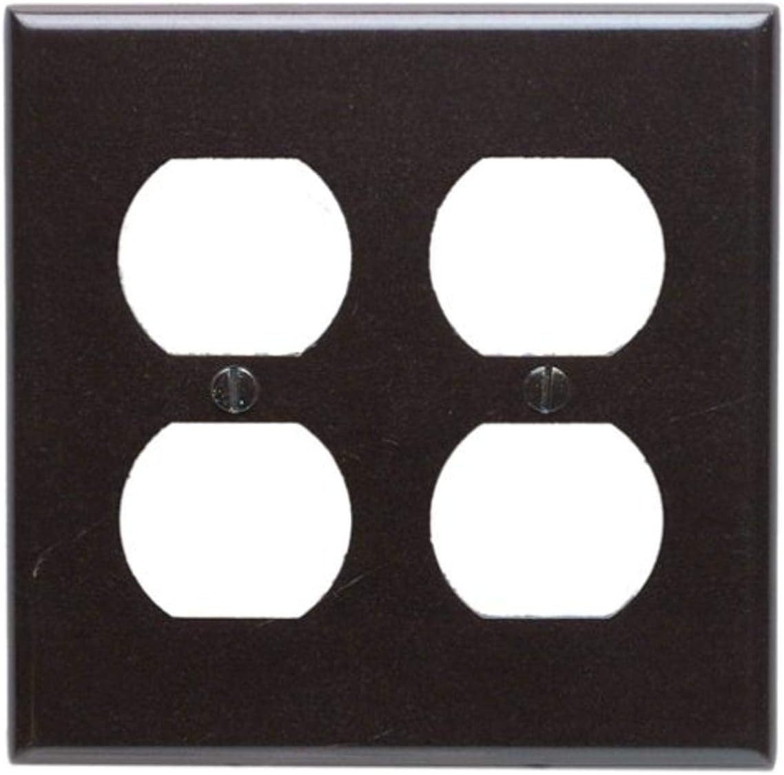 Leviton 2-Gang Duplex Device Receptacle Wallplate, Standard Size, Thermoset, Dev