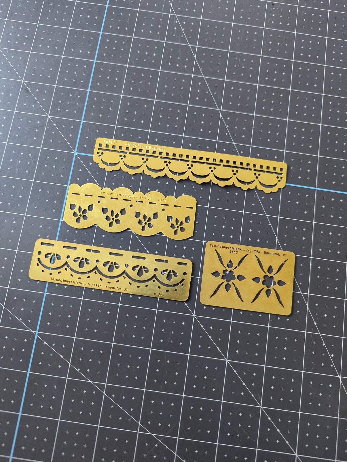 Set of Four Decorative Embossing Stencils (1990s)