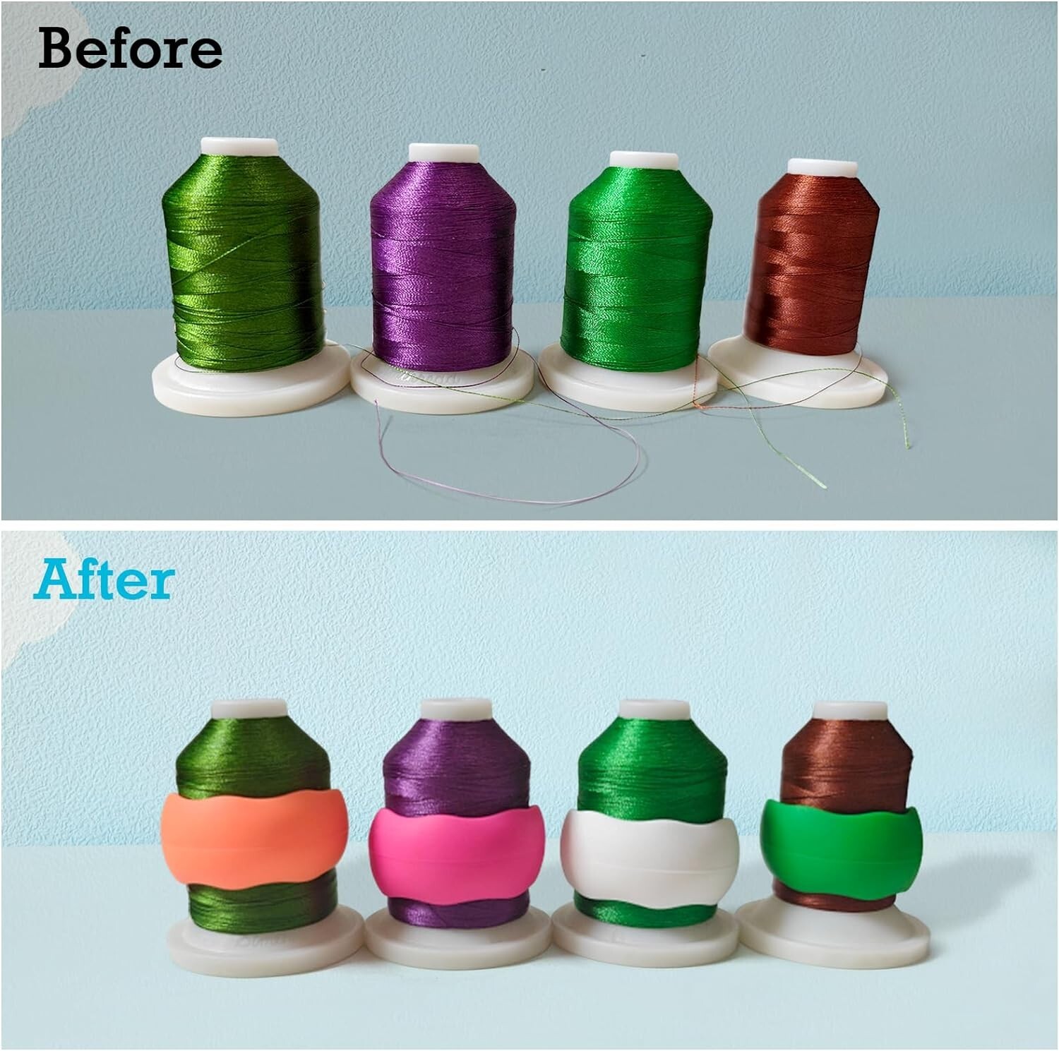 Simthread 100pcs Upgraded Thread Holder/Spool Huggers Compatible with Larger