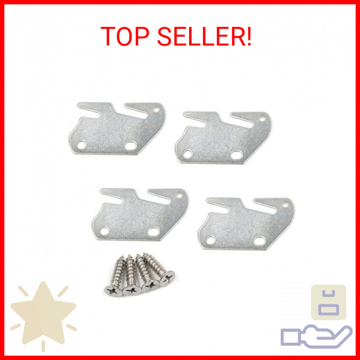 Bitray Wood Bed Plates Wood Bed Rail Hook Plates for Bed Frame Bracket Headboard