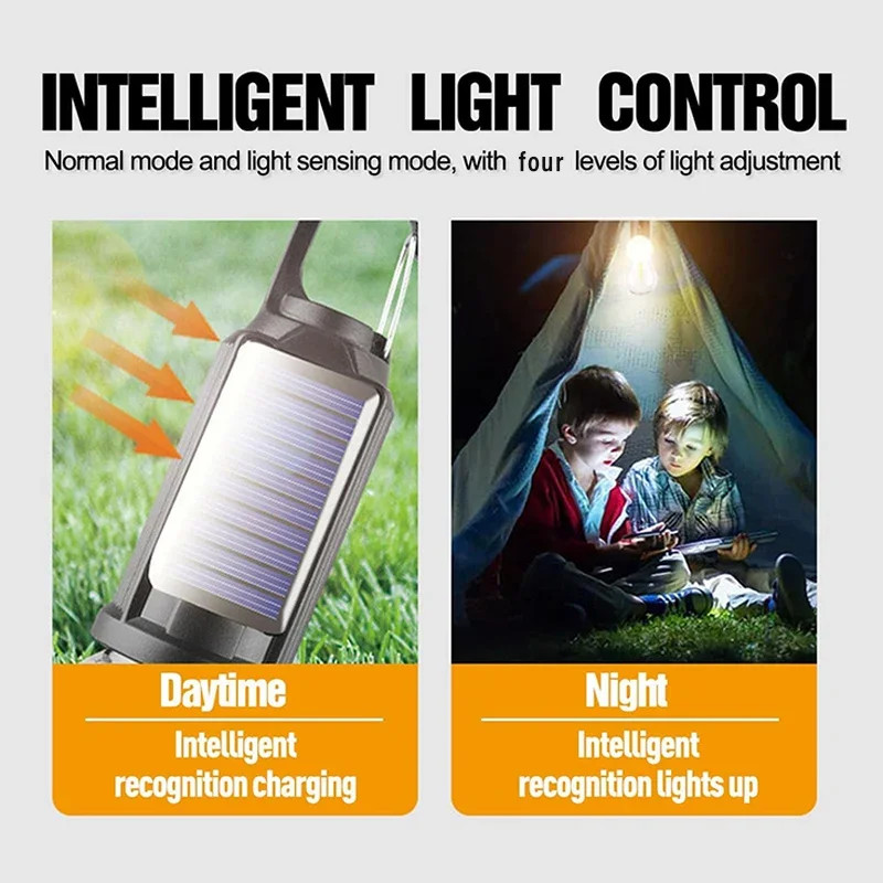3PC Solar Portable Camping Light with Hook LED Lighting Lantern Atmosphere Light