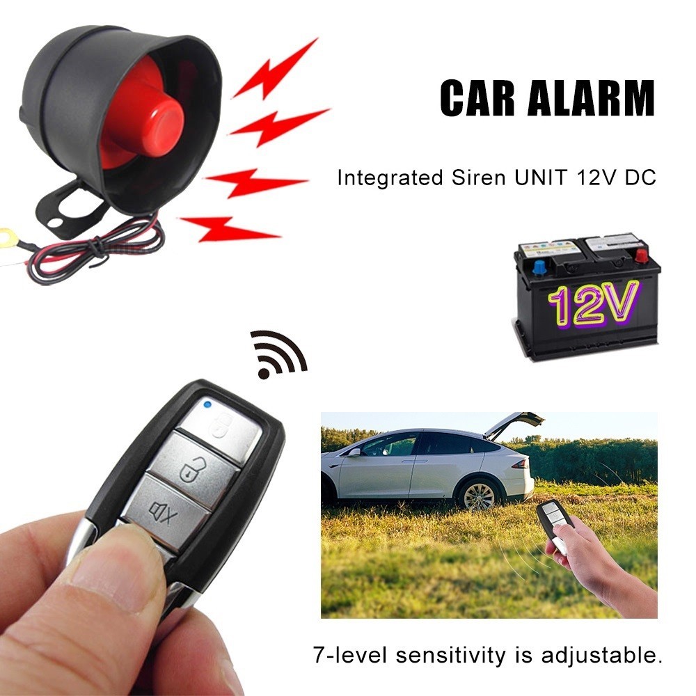 Car Remote Keyless Entry Vibration Alarm Security System W/2 Remote Control Kit