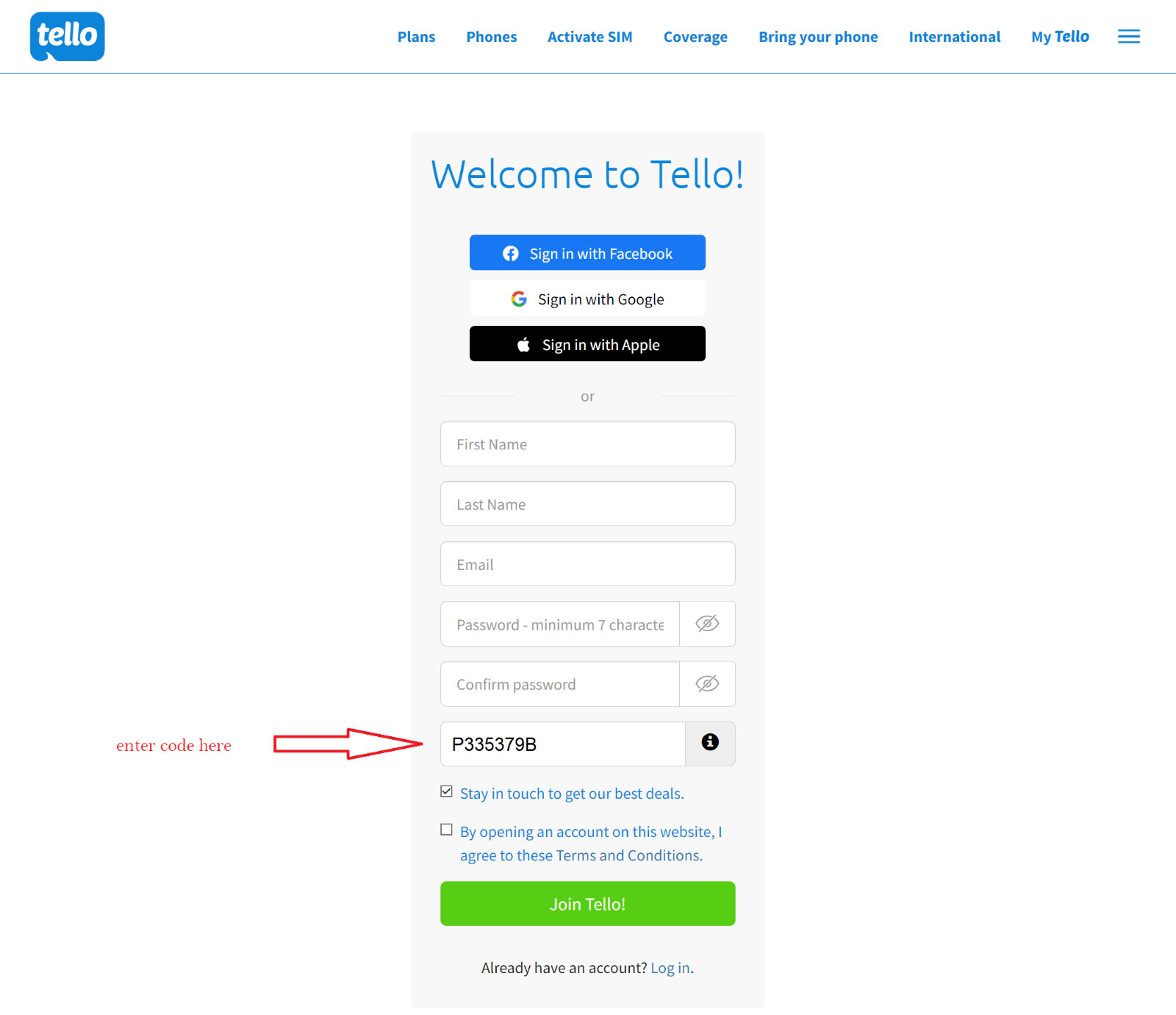 TELLO $10 Referral Plan Bonus Code P335379B