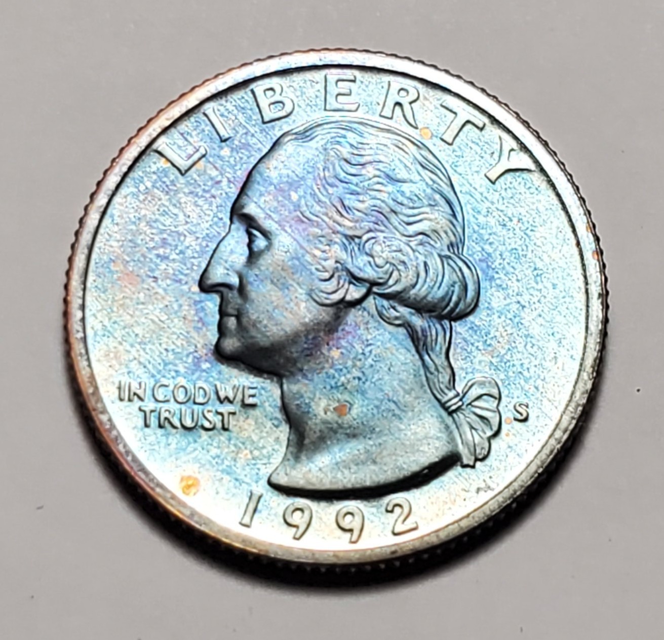 TONED 1992 S WASHINGTON QUARTER CLAD PROOF UNC #P3676