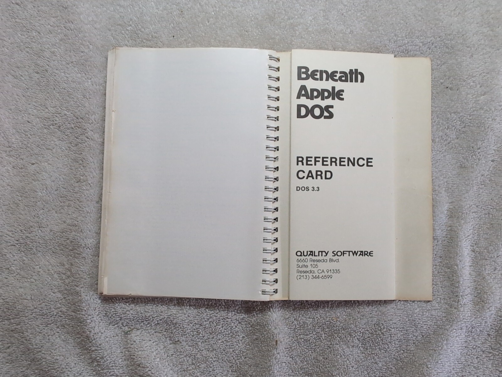 Beneath Apple DOS 1981 Quality Software Don Worth Pieter Lechner