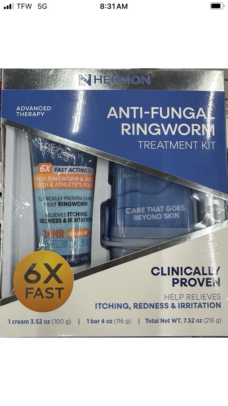 The Best Anti-fungal Ringworm Treatment Kit - 3.52 Oz Cream And 1 4oz Soap Bar