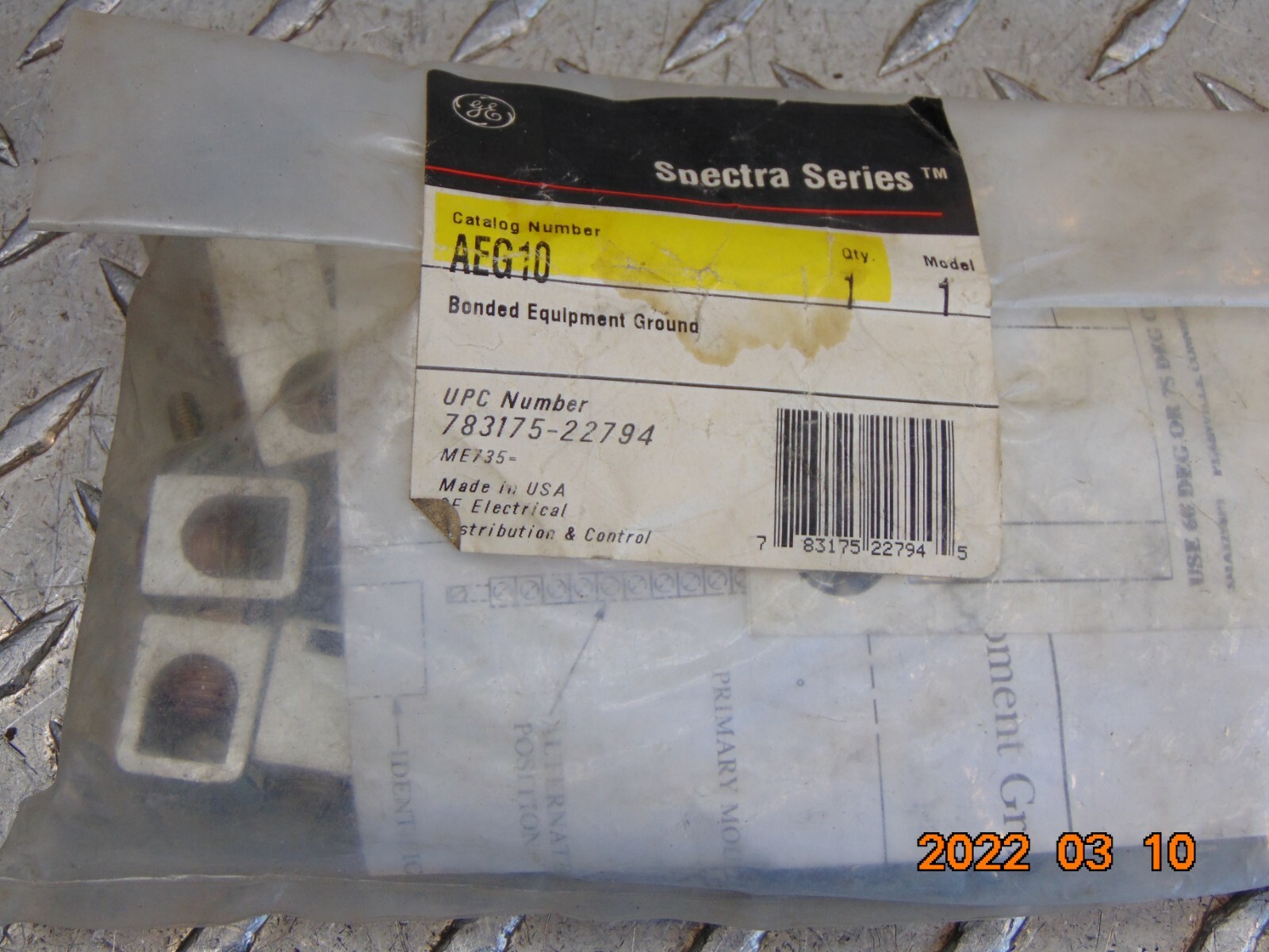 GENERAL ELECTRIC AEG10 BONDED EQUIPMENT GROUND