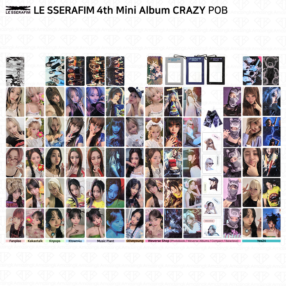 Le Sserafim 4th Mini Album CRAZY KKT Weverse Shop Oliveyoung Yes24 POB Photocard