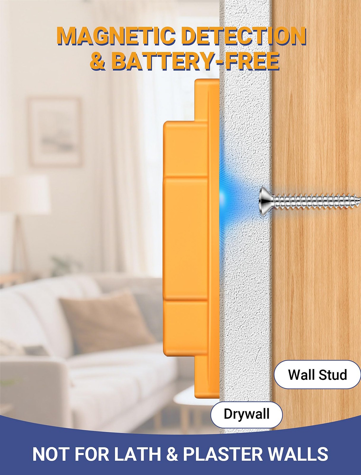 2-Pack Magnetic Stud Finder - No Batteries Required, Powerful Wall Stud Finde...