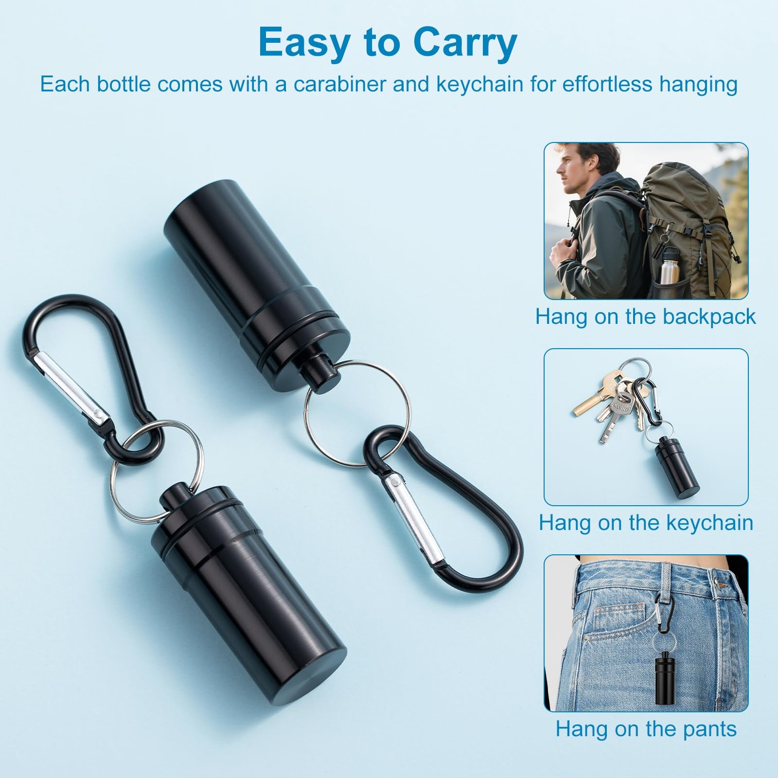 Keychain Pill Holder for Nitroglycerin, 2 Pack Mini Waterproof Portable Trave...