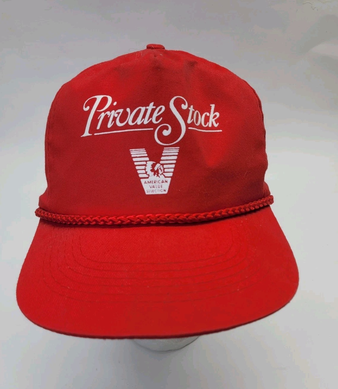 Private Stock American Red Hat Cigarettes Tobacco Trucker Snapback Rope Cap OSFM