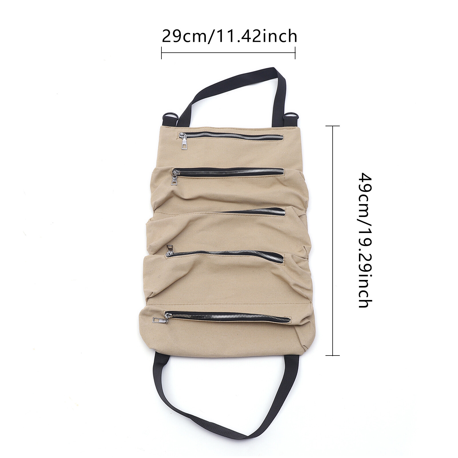 Multi-Purpose Roll Up Tool Bag - Durable Canvas Organizer with Pockets