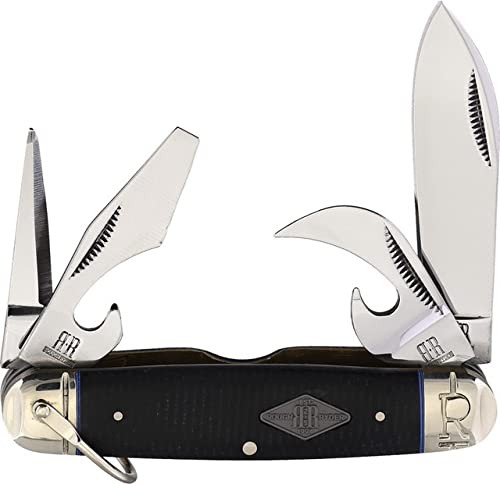 Rough Rider Scout 3.63" Carbon Black Micarta Folding Knife RR2215