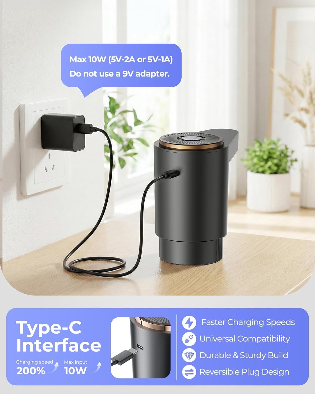 Water Jug Pump for 5 Gallon Bottle – Portable Electric USB-C Charging Dispense