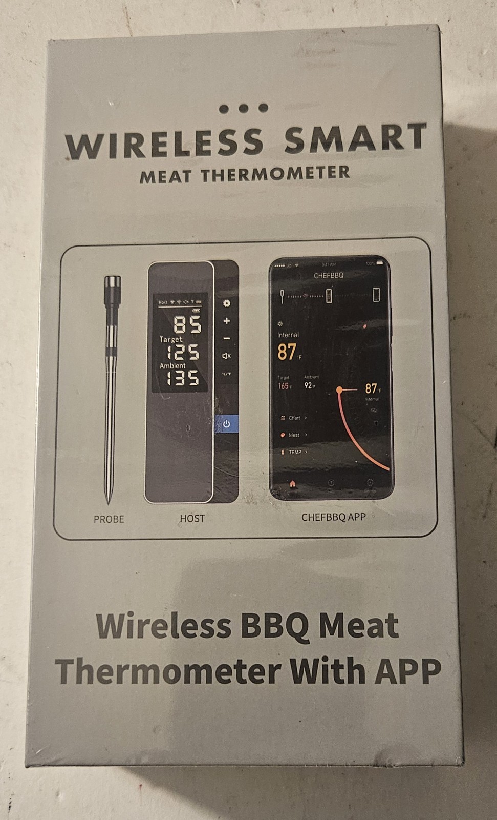 Smart Bluetooth Wireless Meat Thermometer  Monitoring BBQ Grill Oven Smoker NEW