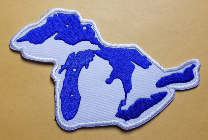 Great Lakes Map Thumb Detroit Michigan Embroidered Patch approx 3x4.75"