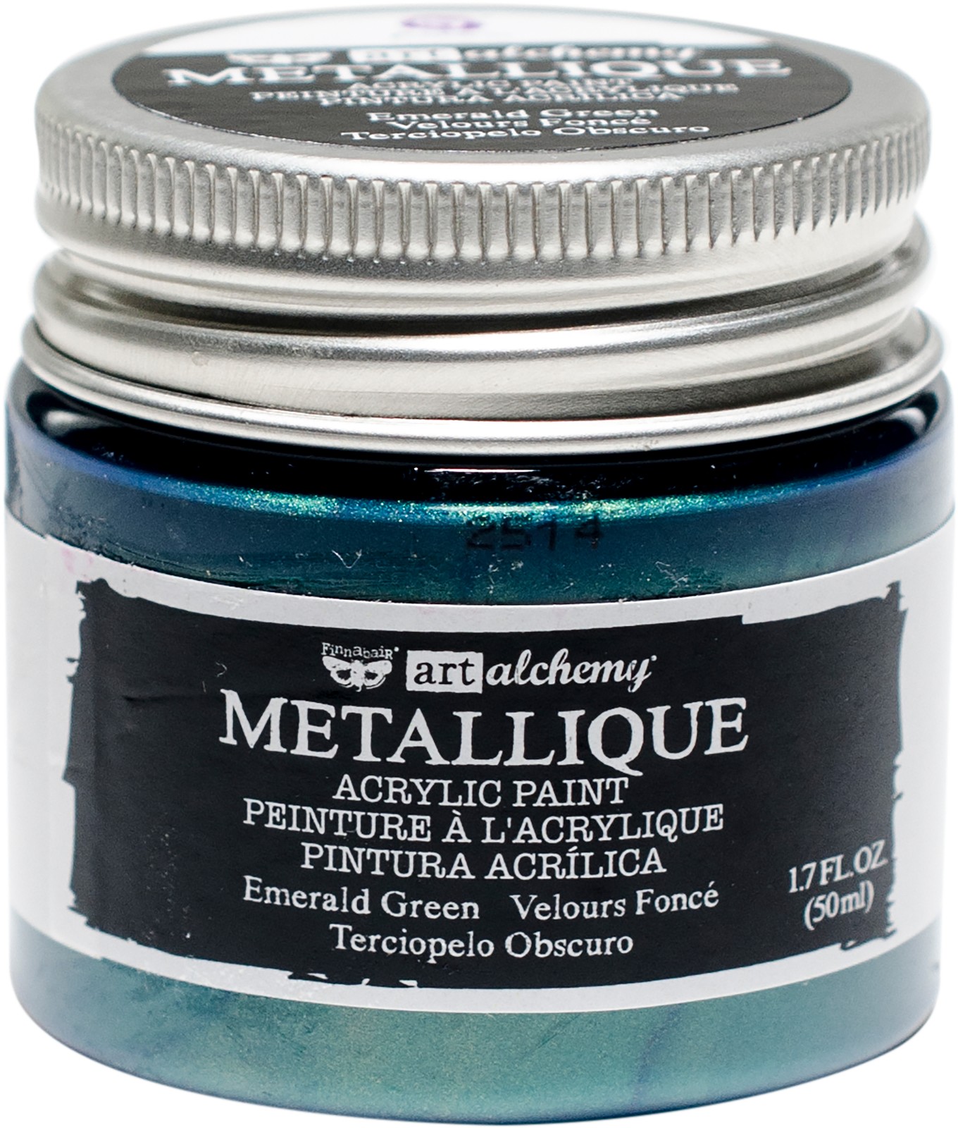 Finnabair Art Alchemy Acrylic Paint 1.7 Fluid Ounces Metallique Emerald Green