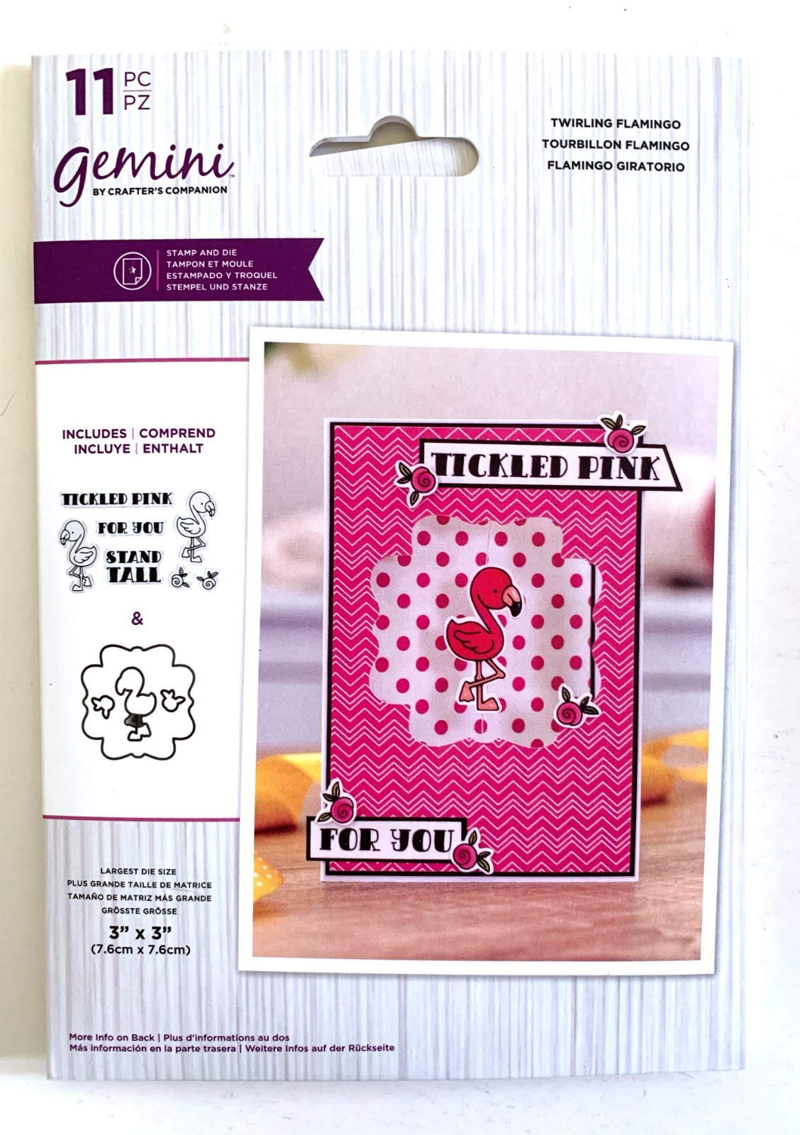 Gemini by Crafter's Companion 11 Piece Stamp & Die Set TWIRLING FLAMINGO