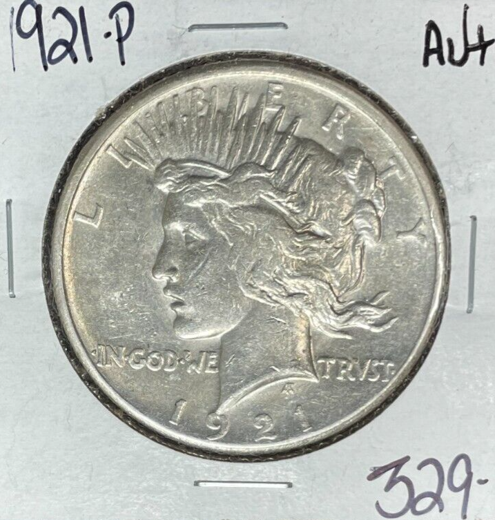 1921-P PEACE SILVER DOLLAR ~ AU+ ~NICE COIN~ KEY DATE