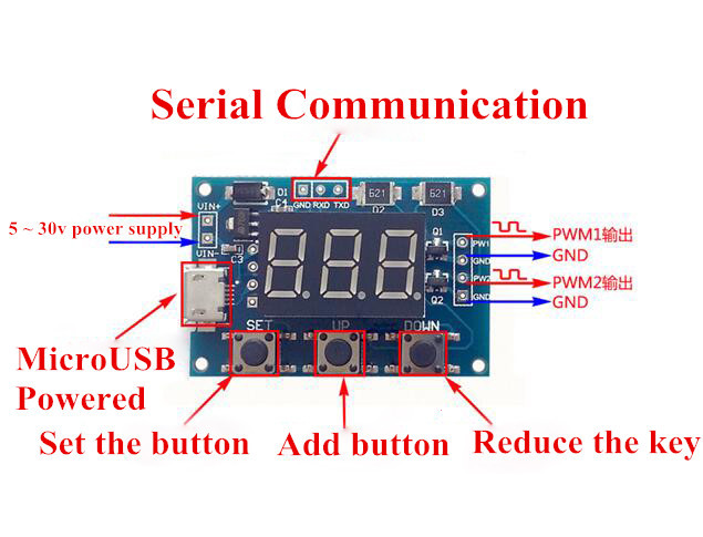 Adjustable PWM Pulse Frequency Duty Cycle Square Wave Signal Generator Module