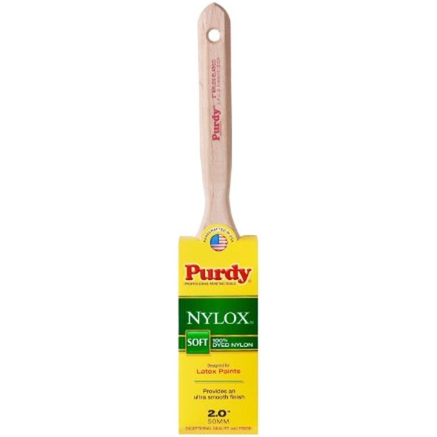 Purdy 144100220 Nylox Series Elasco Flat Trim Paint Brush, 2 inch