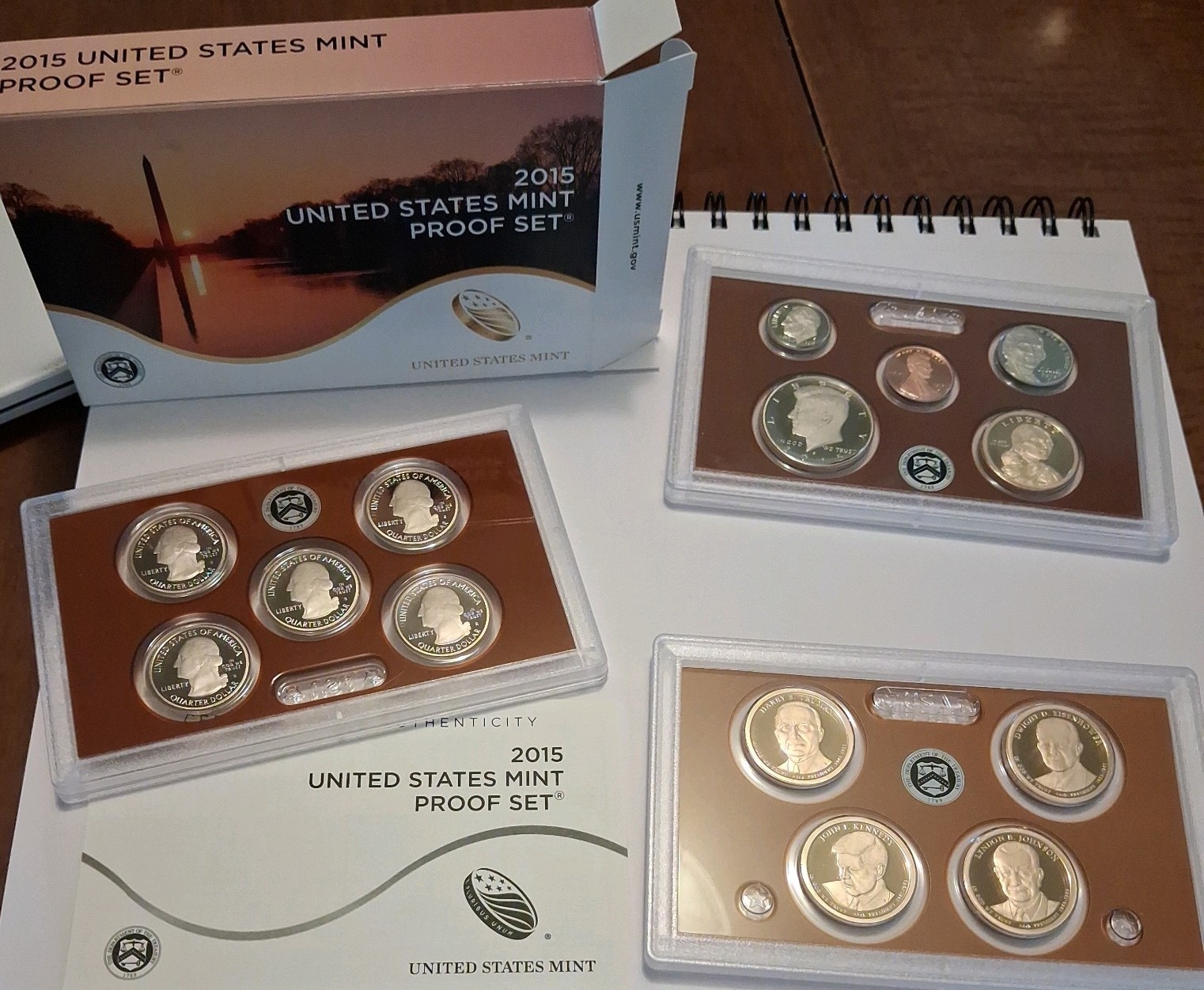 2015 U.S. Mint Proof Set OGP Box & COA 14 Coins Complete Clad Set