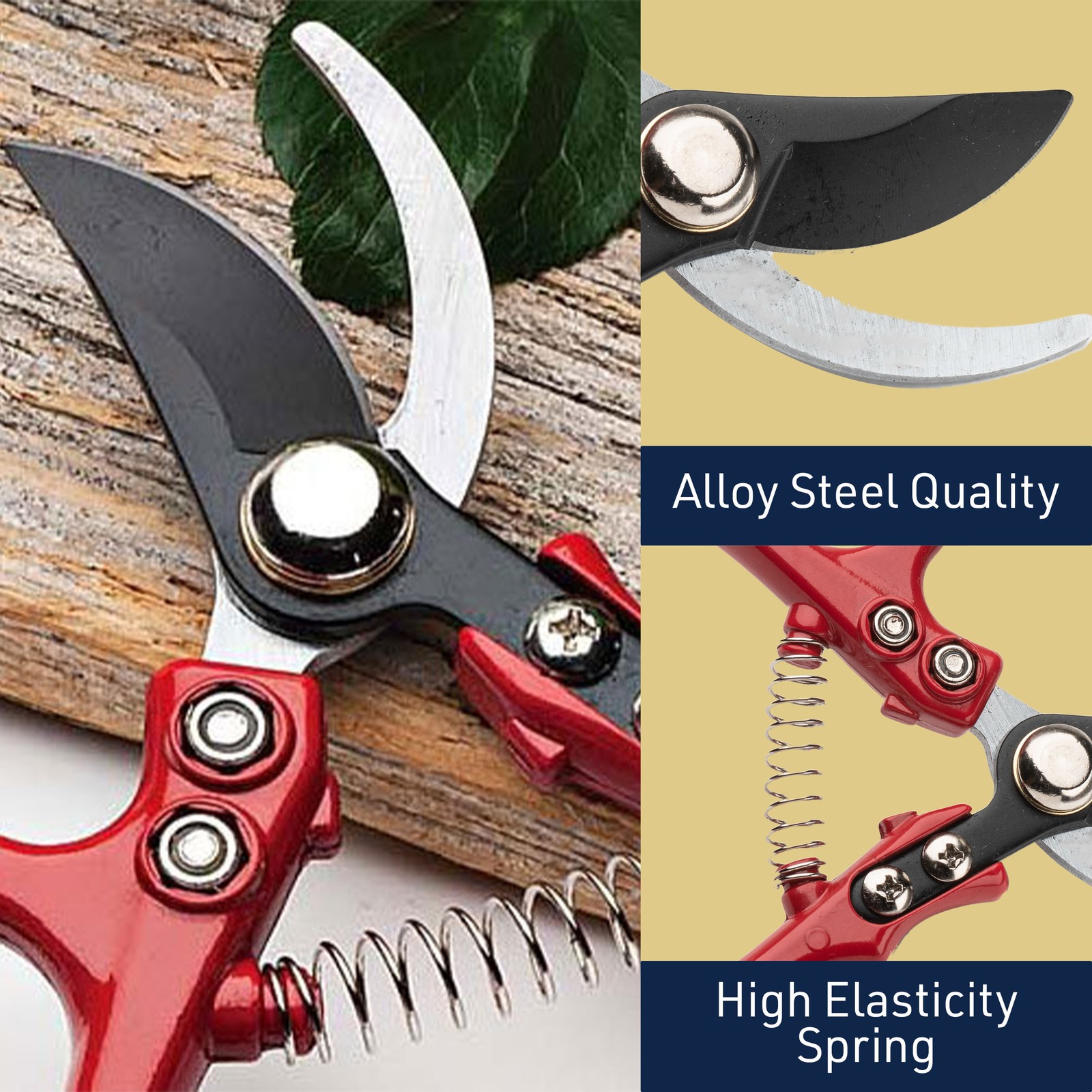 Small Bypass Pruning Shears 6” Heavy Duty Garden Shears Pruning Scissors