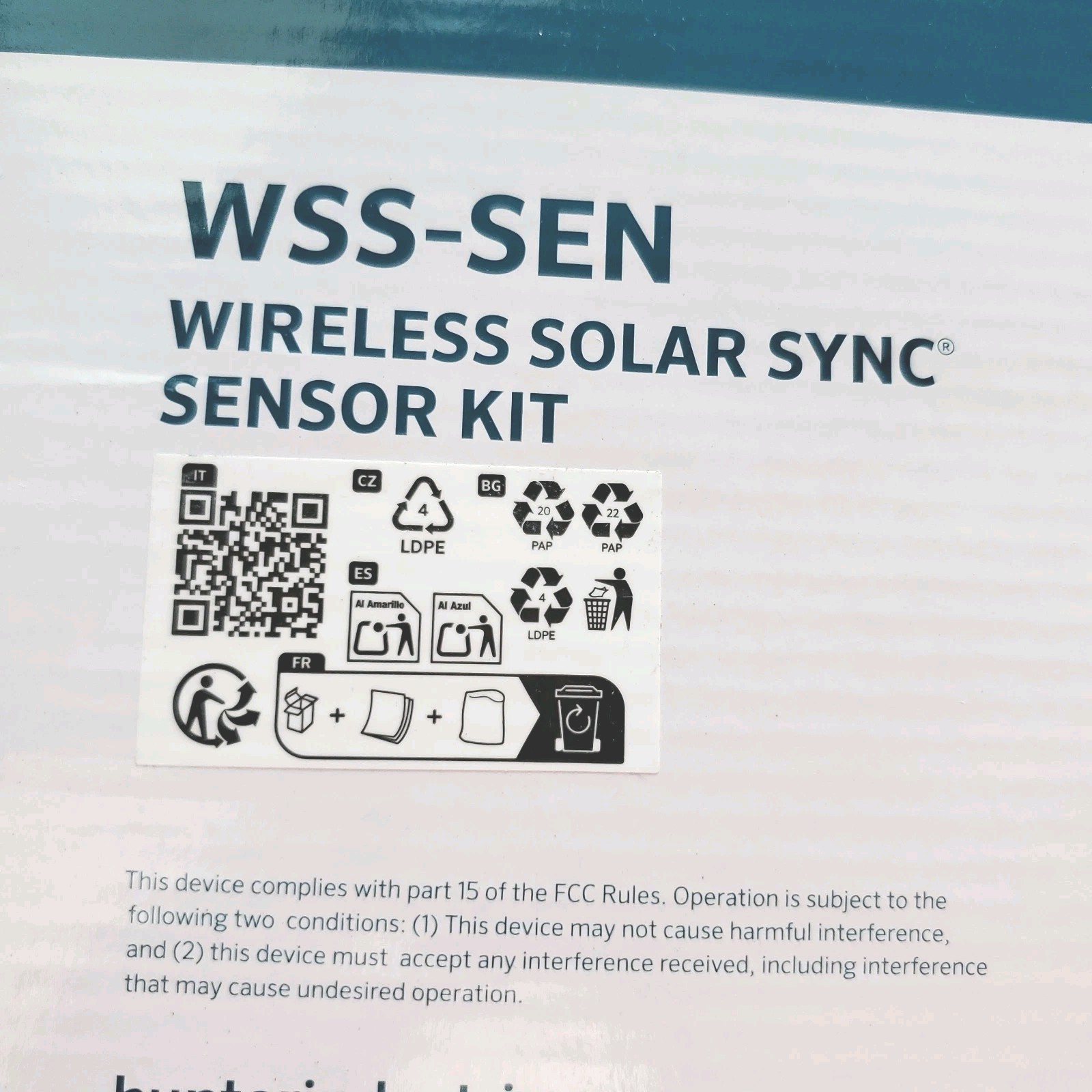 Hunter WSS-SEN Wireless Solar Sync Rain Sensor Kit