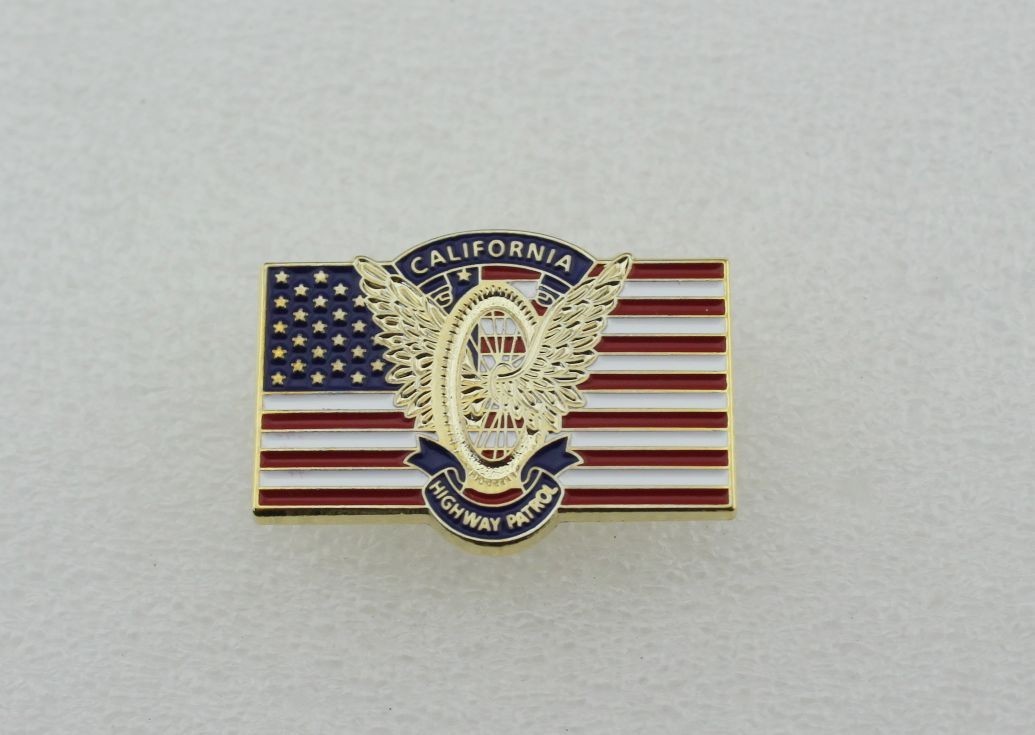 California Highway Patrol CHP flag lapel pin