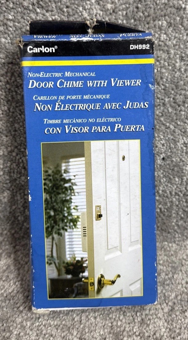 Carlon DH992 Mechanical Door Chime With Viewer Non-Electric NOS Old School