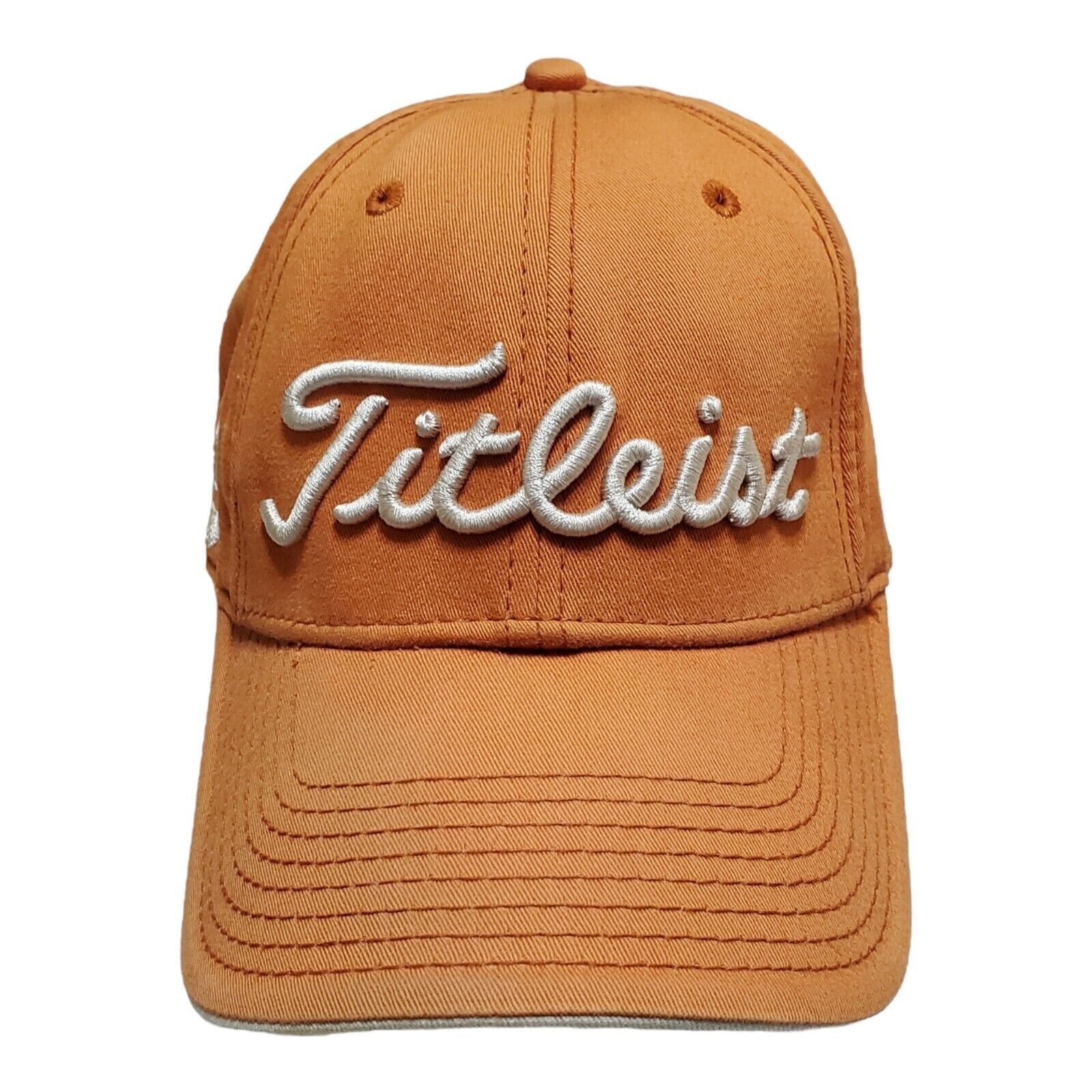 Titleist New Era Footjoy Golf Hat Cap Adjustable Orange Script Embroidered